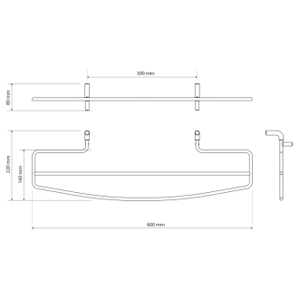 Sušiak uterákov na vykurovacie telesá 214x600mm, chróm 1306-09N