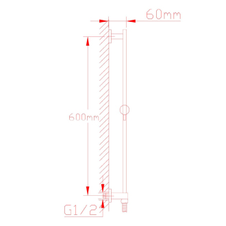 NANCY posuvný držiak sprchy, vývod vody, 600 mm, chróm 1202-04