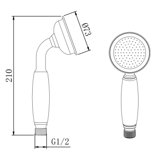 EPOCA ručná sprcha, 210mm, mosadz/chróm DOC101