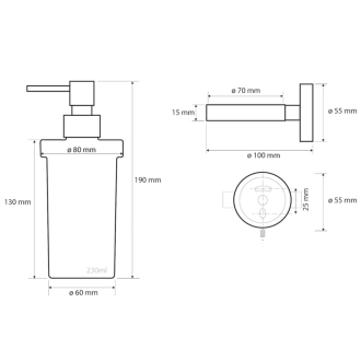 X-STEEL dávkovač mydla 250ml, brúsená nerez (104109016a) XS101