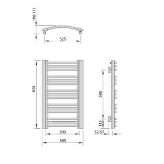 EGEON vykurovacie teleso 595x818mm, 486 W, biela (F-609) EG609