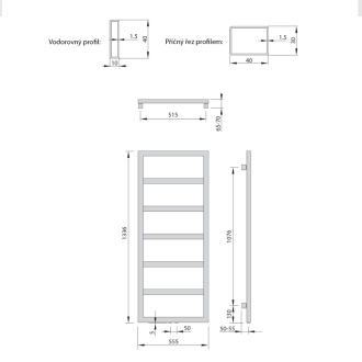 DENALI vykurovacie teleso 550x1336mm, 411 W, biela (B-613) DN613