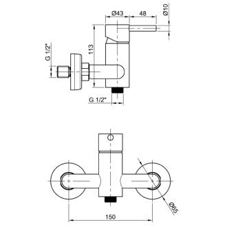 MINIMAL nástenná sprchová batéria, nerez MI011