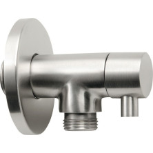 MINIMAL rohový ventil s rozetou, 1/2'x 3/8' pre teplú vodu, nerez MI058T