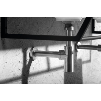 MINIMAL umývadlový sifón 1&#39;1/4, odpad 32 mm, nerez MI036