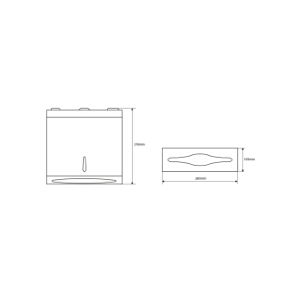 Zásobník na papierové uteráky 285x370x105mm, brúsená nerez (113103045) XP053