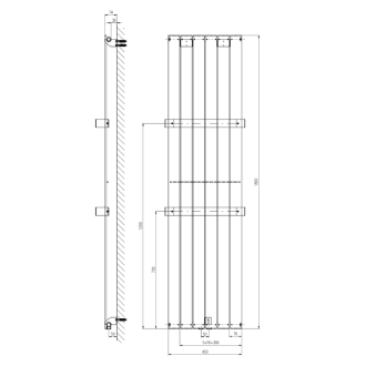 COLONNA vykurovacie teleso 450x1800mm, bridlica s textúrou IR147