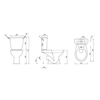 JUAN WC kombi misa s nádržkou vr. splachovacie súpravy, zadný odpad LC2154