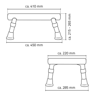 Stolička na nohy, výškovo nastaviteľná, biela A0102601