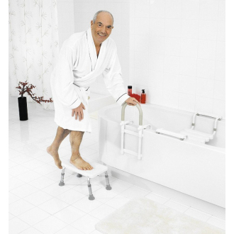 Stolička na nohy, výškovo nastaviteľná, biela A0102601