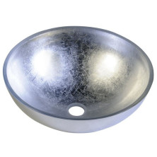 MURANO ARGENTO sklenené umývadlo okrúhle 40x14 cm, strieborná AL5318-52