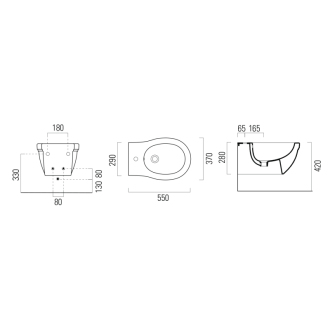 CLASSIC bidet závesný 37x55 cm, ExtraGlaze 8765111