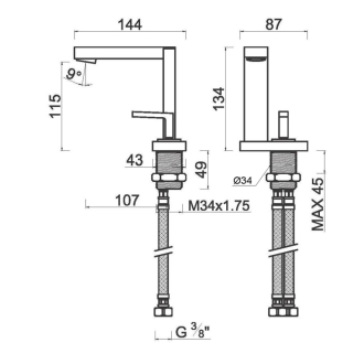 JOYSTICK umývadlová batéria hranatá, chróm TRO001