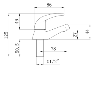 &quot;Stojánkový guľový ventil 1/2&quot;&quot;, 79,5 mm, chróm&quot; ZY12034