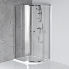 ARLETA štvrťkruhová sprchová zástena 900x900mm, číre sklo HLS900