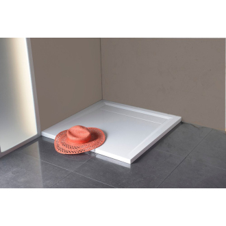 ARENA sprchová vanička z liateho mramoru so záklopom, štvorec 90x90x4cm, biela 71601