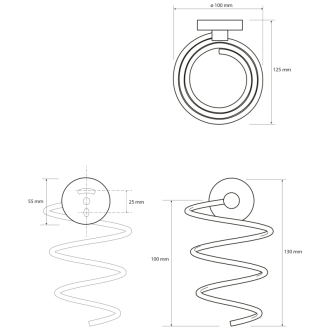 X-ROUND držiak fénu, špirálový, chróm (104117022) XR002