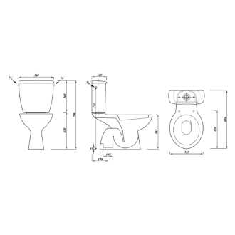 MIGUEL WC kombi misa s nádržkou vr. splachovacie súpravy, spodný odpad LC2258