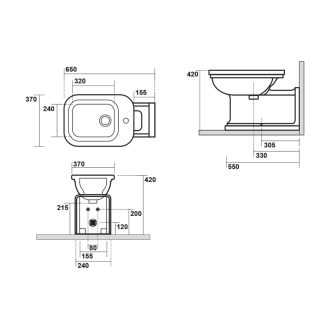 WALDORF bidet 37x42x65cm 4120K1
