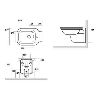 WALDORF bidet závesný 37x33, 5x55cm 4125K1