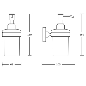SAMBA dávkovač mydla 150ml, mliečne sklo SB119