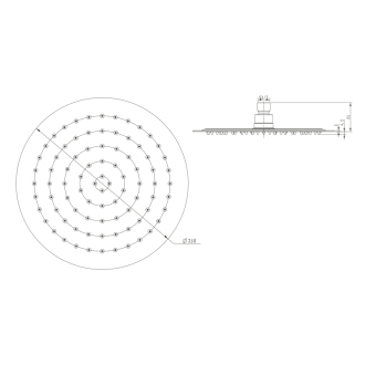 SLIM hlavová sprcha, kruh 250mm, leštená nerez MS574