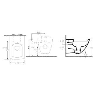 PURITY WC závesné s bidetovou sprškou 35x55, 5cm, biela (10PL02001-DL) 10PL02007-DL