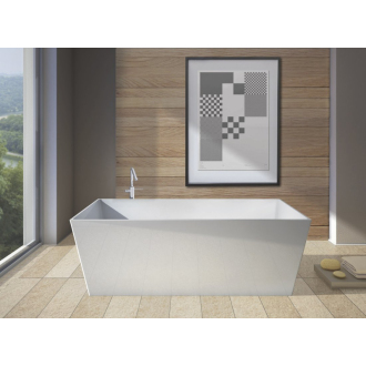 KVADRIE vaňa 1590x650x550mm, liaty mramor, objem 360l, biela lesk GVKV1590