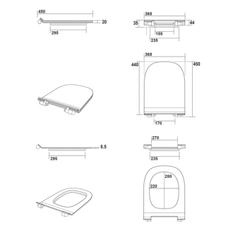 FLO WC sedátko SLIM Soft Close, duroplast, biela 319101