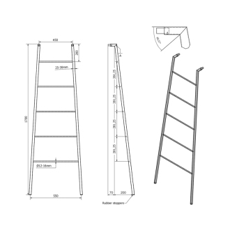 SEGA Sušiak uterákov 550x1700x70 mm, nerez kartáčovaná SE102