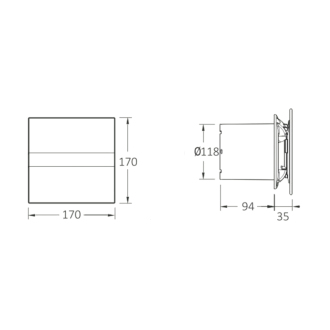 E-120 GT kúpeľňový ventilátor axiálny s časovačom, 15W, potrubie 120mm, biela 00901100