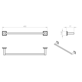COLORADO držiak uterákov 450x80mm, chróm 692145