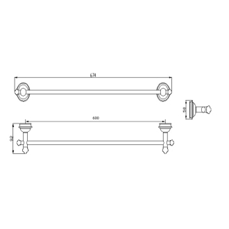 ASTOR držiak uterákov, 670 mm, chróm 1325-09