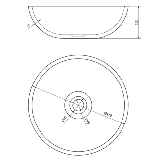 PRIORI keramické umývadlo, priemer 42cm, béžová s modrým vzorom PI011