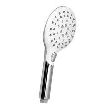 Ručná sprcha s tlačidlom, 6 režimov sprchovania, priem. 120 mm, ABS/chróm, biela 1204-20