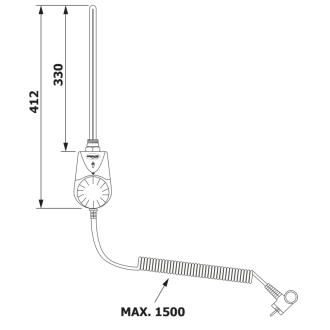 Elektrická vykurovacia tyč s integrovaným termostatom 600W, biela TS-600B
