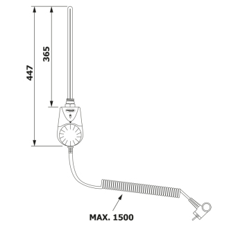 Elektrická vykurovacia tyč s integrovaným termostatom 900W, biela TS-900B