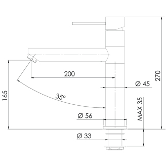 RHAPSODY stojanková drezová batéria, výška 260 mm, chróm 5577