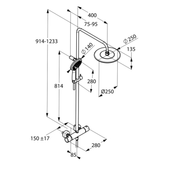 KLUDI 6709205-00 FRESHLINE DUAL SHOWER SYSTEM