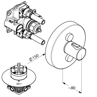 KLUDI PUSH POD. termostatická vaňová/sprch.batéria 388120538