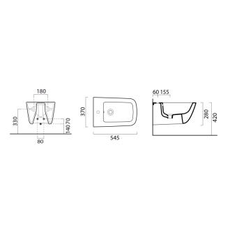 SAND závesný bidet 55x37 cm, biela 9065111