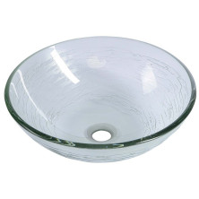 RIPPLE sklenené umývadlo priemer 42 cm, číra s motívom 2501-18