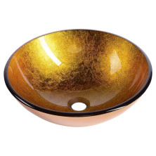 AGO sklenené umývadlo priemer 42 cm, zlata oranžová 2501-19