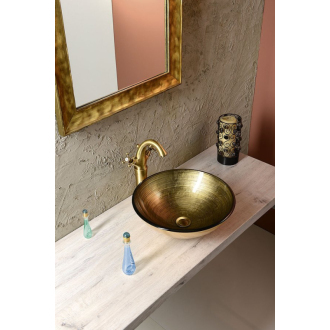 FIANNA sklenené umývadlo priemer 42 cm, bronz 2501-21