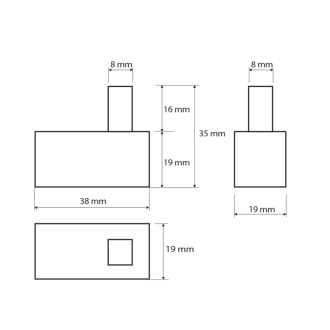 X-SQUARE háčik hranatý (132106132) XQ202