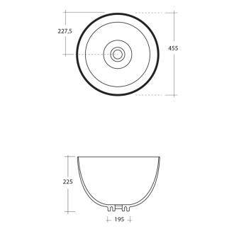 DOME keramické umývadlo 44,5x27x44,5 cm, na dosku, bez prepadu WH030