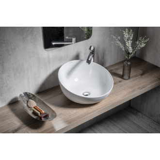 DOME OBLIQUO keramické umývadlo 44,5x26,5(11,5)x44,5 cm, na dosku, bez prepadu WH031