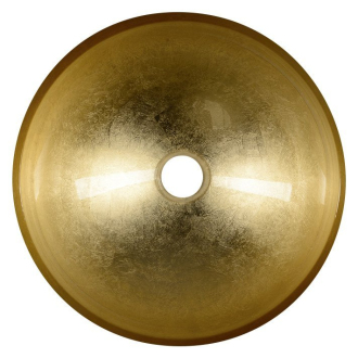 MURANO BLACK-GOLD sklenené umývadlo okrúhle 40x14 cm, čierna/zlatá AL5318-77