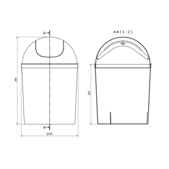 Odpadkový kôš výklopný, 5l, plast, biela 20309