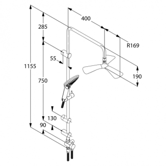 KLUDI FIZZ DUAL SHOWER SYSTEM 3S 67093-05